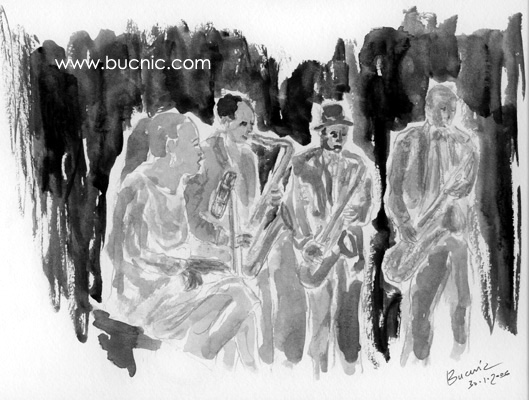 Nicola Bucci -Bucnic-: jazz water colours - acquerelli jazz. Armstrong, Billie Holiday, Monk, Miles Davis, Chet Baker, John Coltrane, Charlie parker, Clifford Brown, Dizzie Gillespie, Ella Fitzgerald...