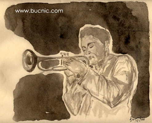 Nicola Bucci -Bucnic-: jazz water colours - acquerelli jazz. Armstrong, Billie Holiday, Monk, Miles Davis, Chet Baker, John Coltrane, Charlie parker, Clifford Brown, Dizzie Gillespie, Ella Fitzgerald...