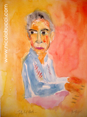Nicola Bucci -Bucnic-: jazz water colours - acquerelli jazz. Armstrong, Billie Holiday, Monk, Miles Davis, Chet Baker, John Coltrane, Charlie parker, Clifford Brown, Dizzie Gillespie, Ella Fitzgerald...